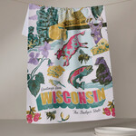 Geometry Greetings From Wisconsin Tea Towel