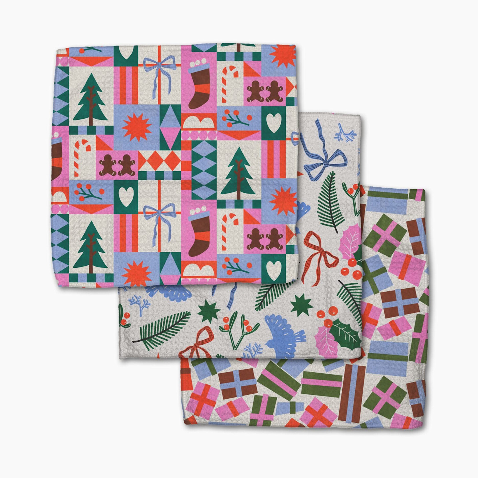 Geometry Festive Cheer Dishcloth Set | Geometry