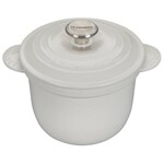 Le Creuset Rice Pot with SS Knob & Stoneware Insert - White, 2.25 qt. | Le Creuset