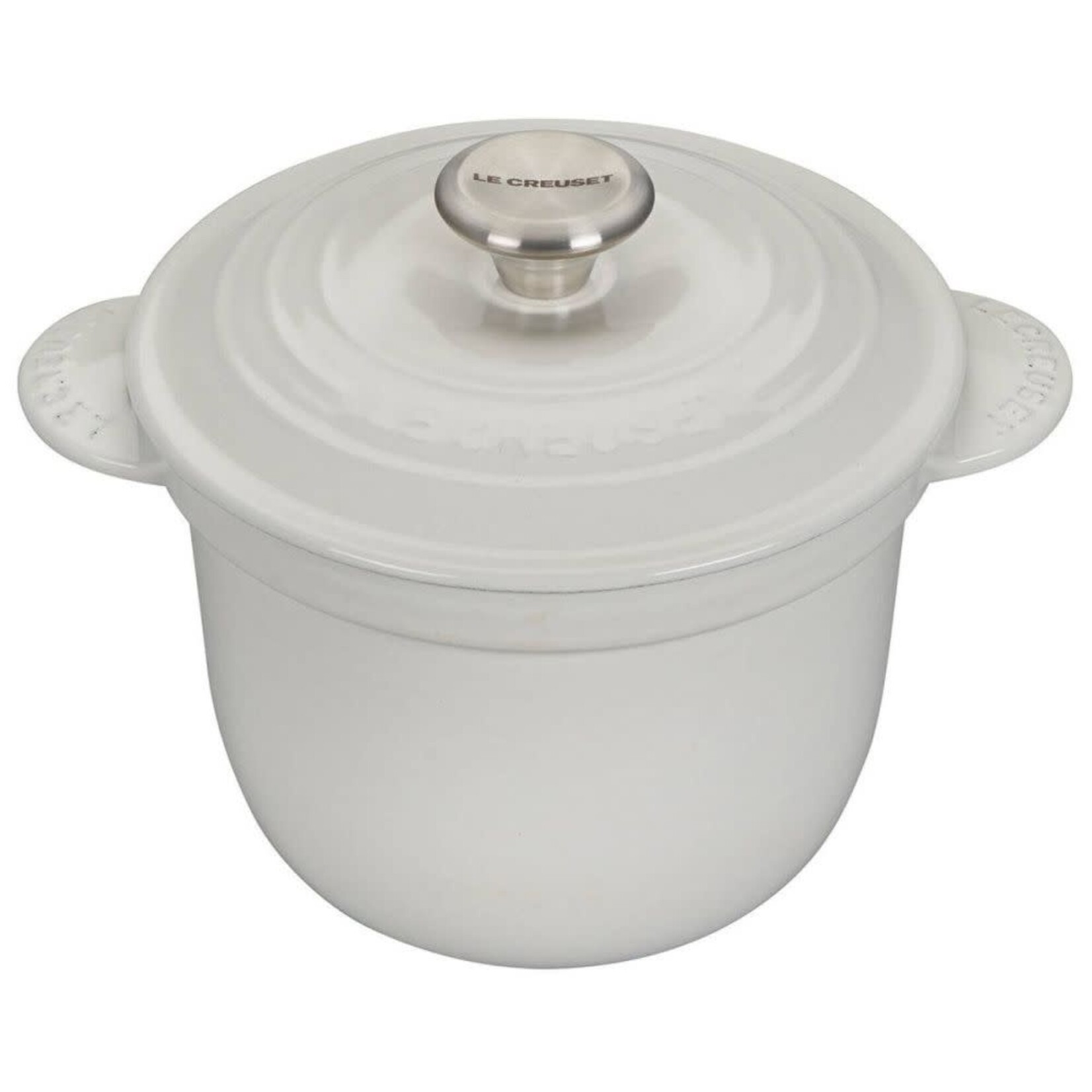 Le Creuset Rice Pot with SS Knob & Stoneware Insert - White, 2.25 qt. | Le Creuset