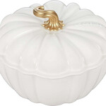 Le Creuset Cocotte - White w/ Gold Figural Knob 4 qt. Figural Pumpkin | Le Creuset