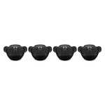 Le Creuset Set of 4  Mini Round Cocotte 1/3 QT Matte Black Ss Knob | Le Creuset