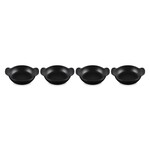 Le Creuset Set of 4 Mini Round Braiser Base 1/3 QT Matte Black | Le Creuset