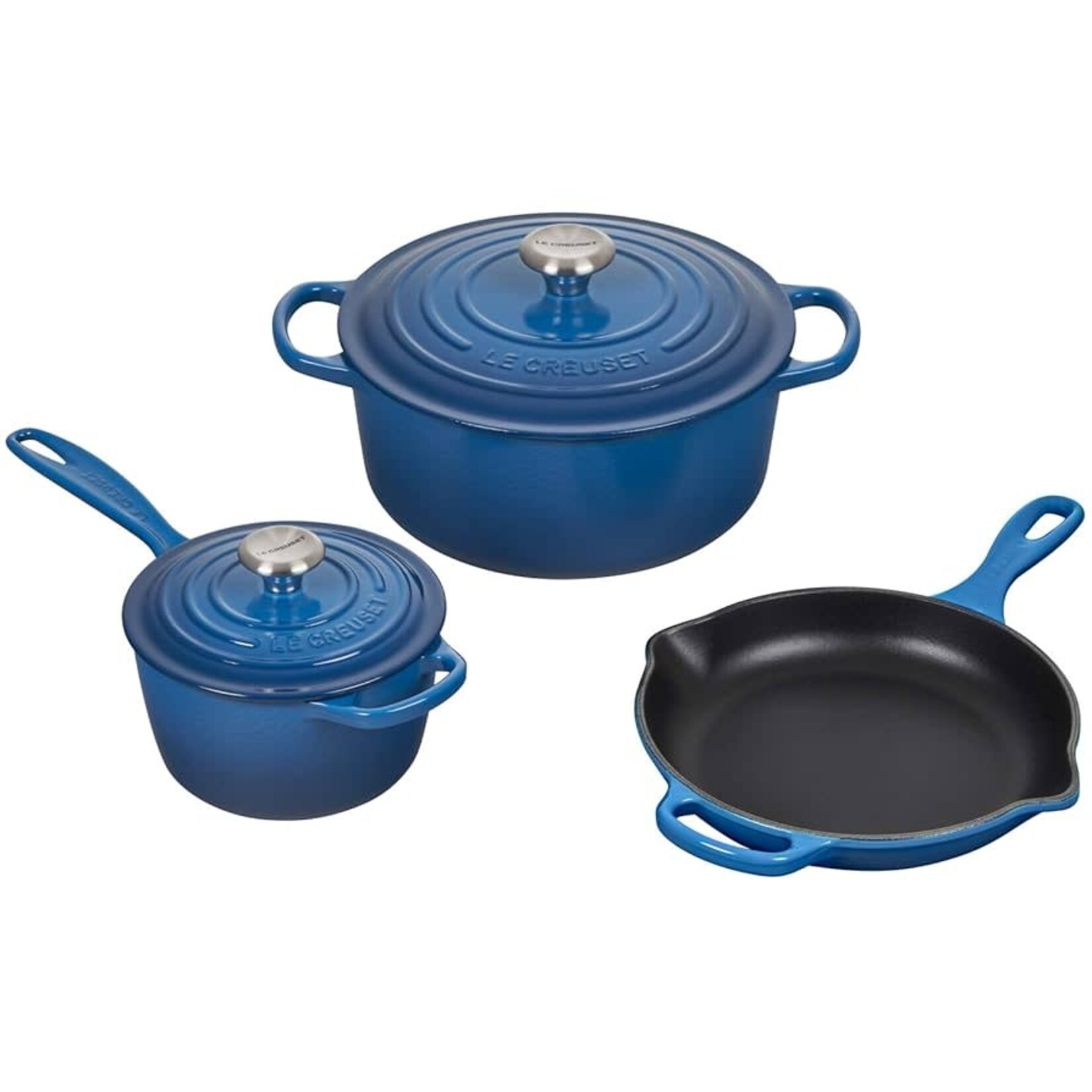 Le Creuset 5 Piece Signature Set - Marseille (5.5 qt. Sig. RDO, 1.75 qt. Sig. Saucepan, 9" Sig. Skillet) | Le Creuset