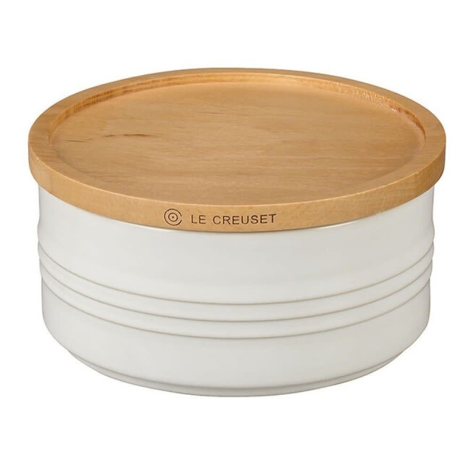 Le Creuset Canister with Wood Lid - White, 23 oz. (5.5" diameter) | Le Creuset