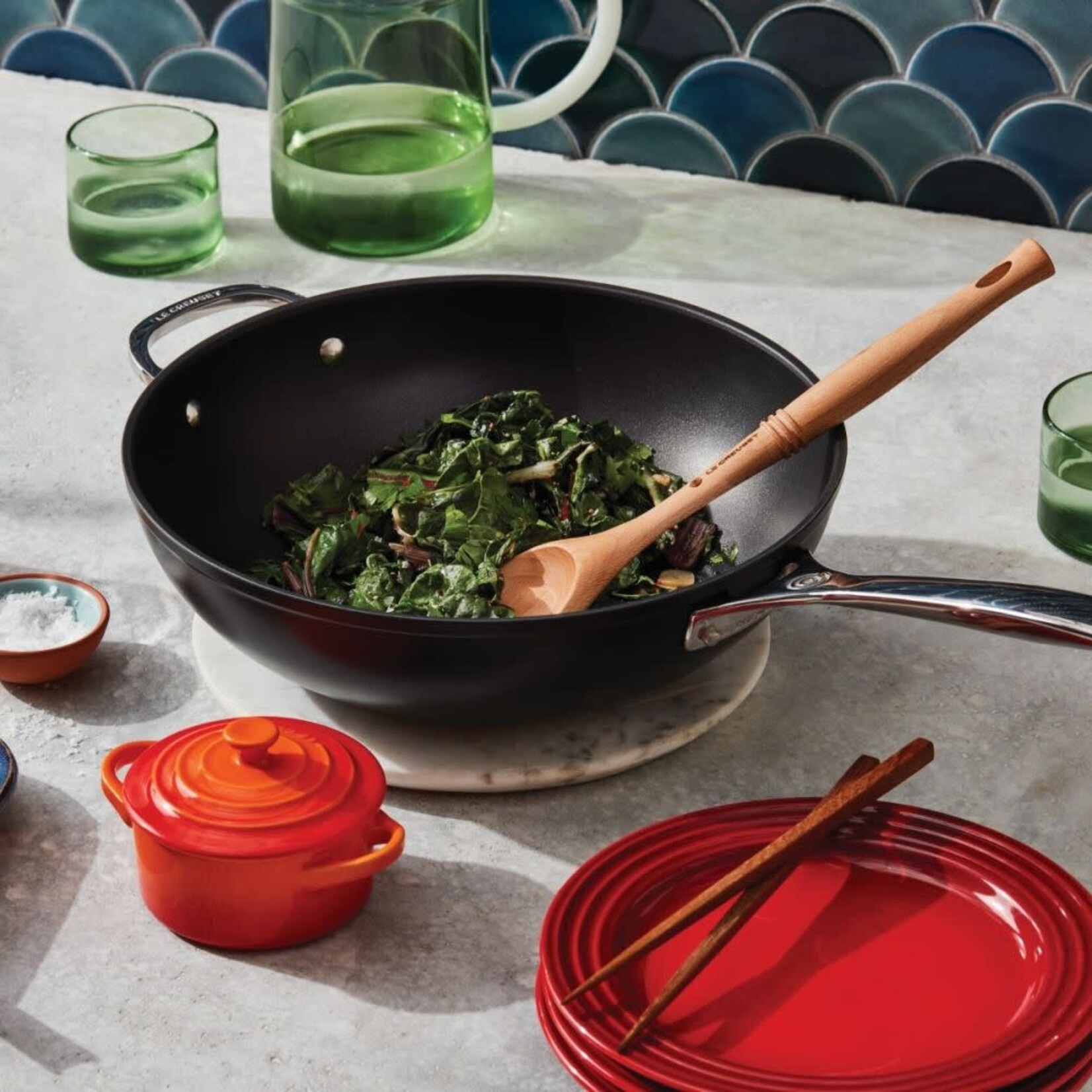 Le Creuset Toughened Nonstick PRO 12" Stir Fry Pan with Helper Handle | Le Creuset