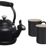Le Creuset Demi Kettle w/ SS Knob & 2 Mug Set - Licorice, 1.25 qt. Kettle & (2) 14 oz. Mugs | Le Creuset