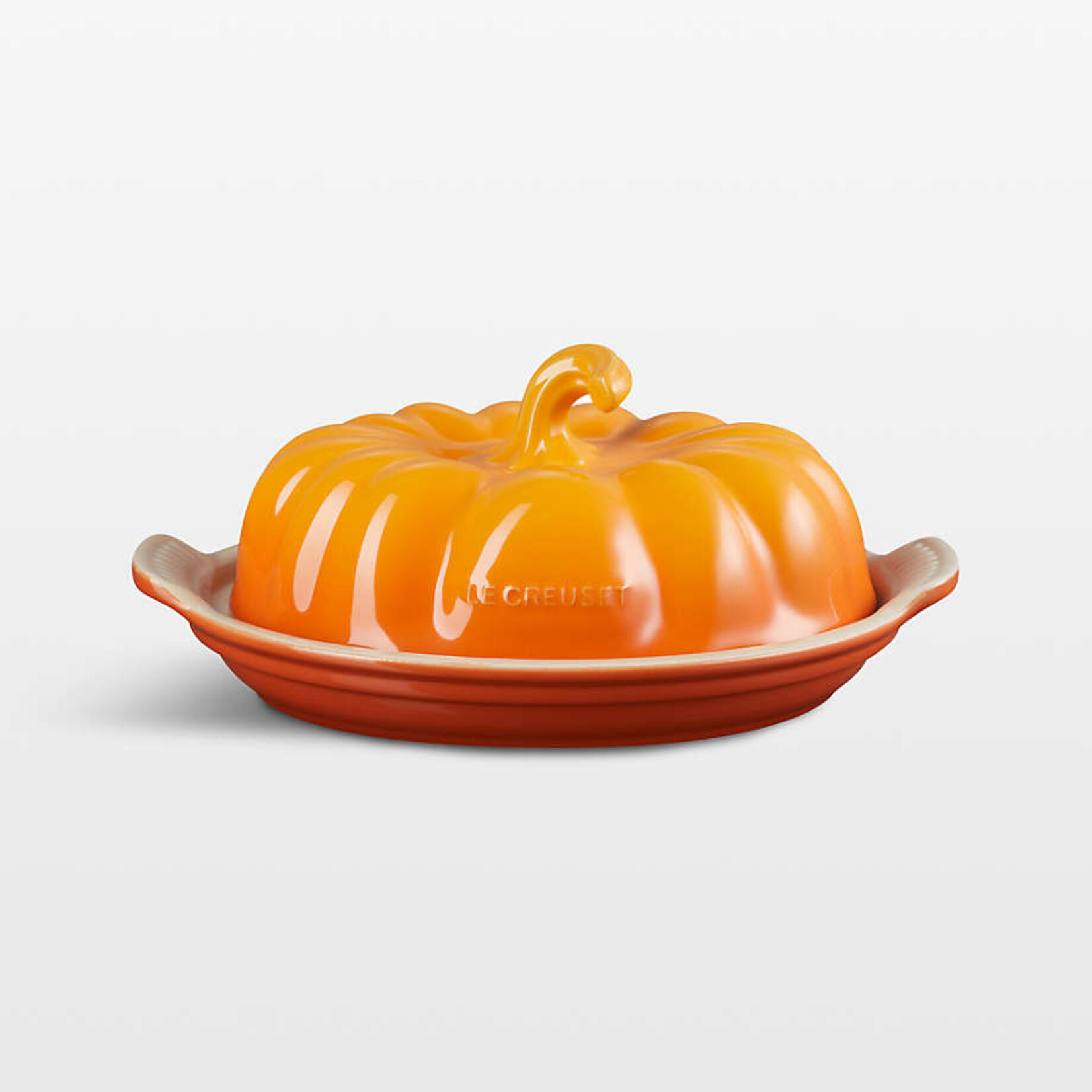 Le Creuset Pumpkin Butter Dish Persimmon, 8.3" x 5.6" x 3.7" | Le Creuset