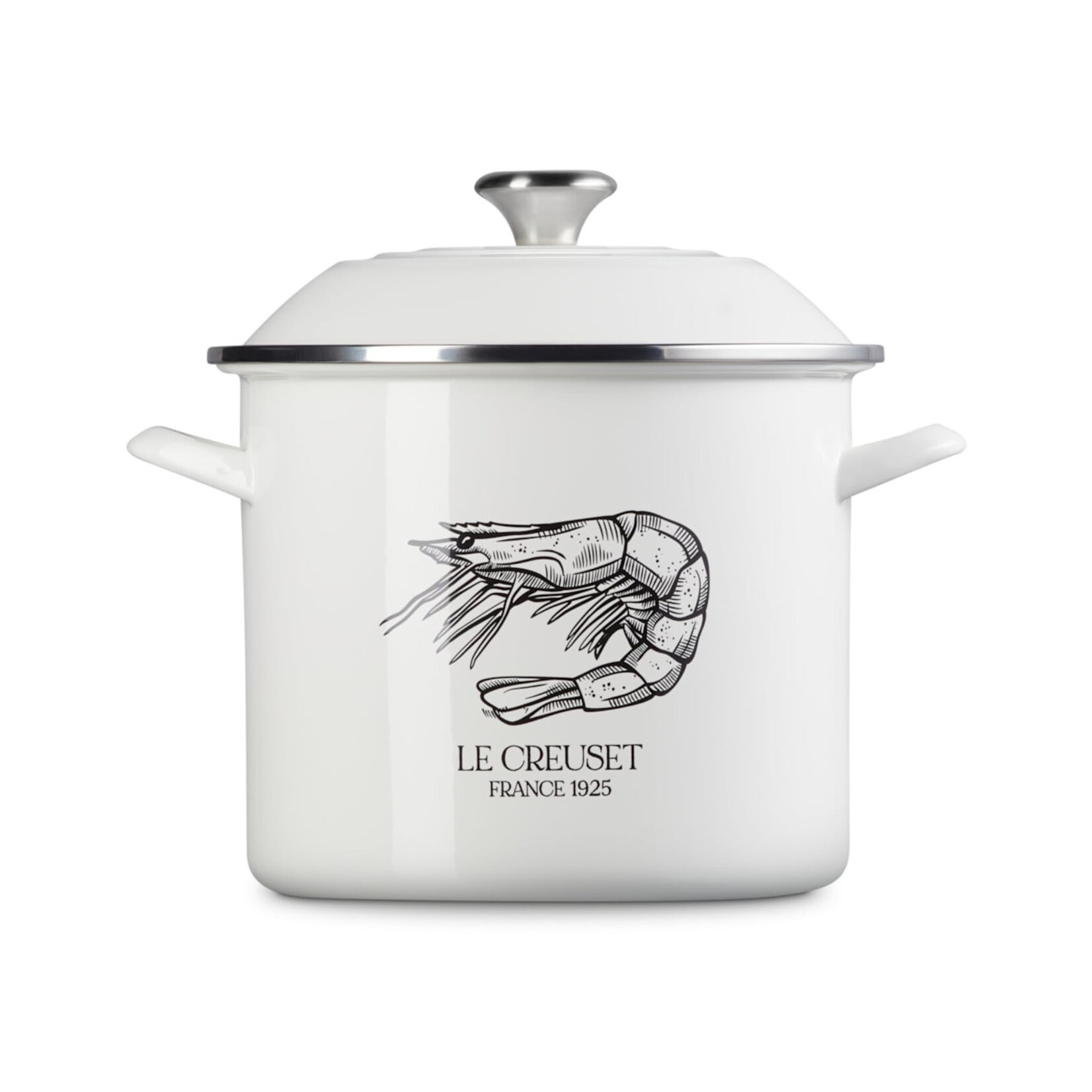 Le Creuset Enamel on Steel Traditional Shrimp Stockpot with Lid, 10 qt. - White | Le Creuset