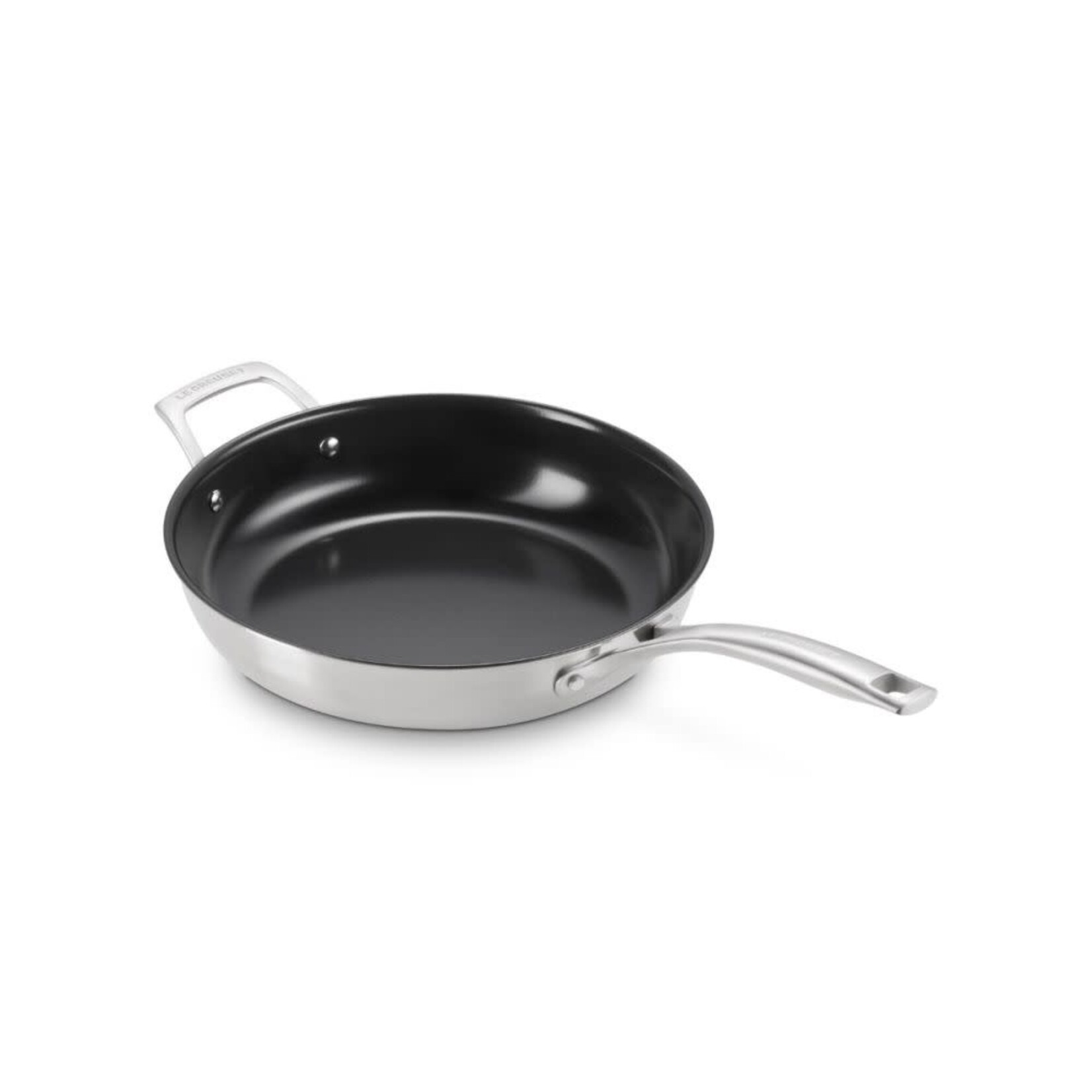 Le Creuset Essential Stainless Steel Shallow Round Fry Pan Non-Stick, 9.5" | Le Creuset