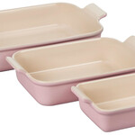 Le Creuset Heritage Set of 3 Rectangular Dishes - Chiffon Pink, 1.1 qt., 2.5 qt. & 4 qt. | Le Creuset