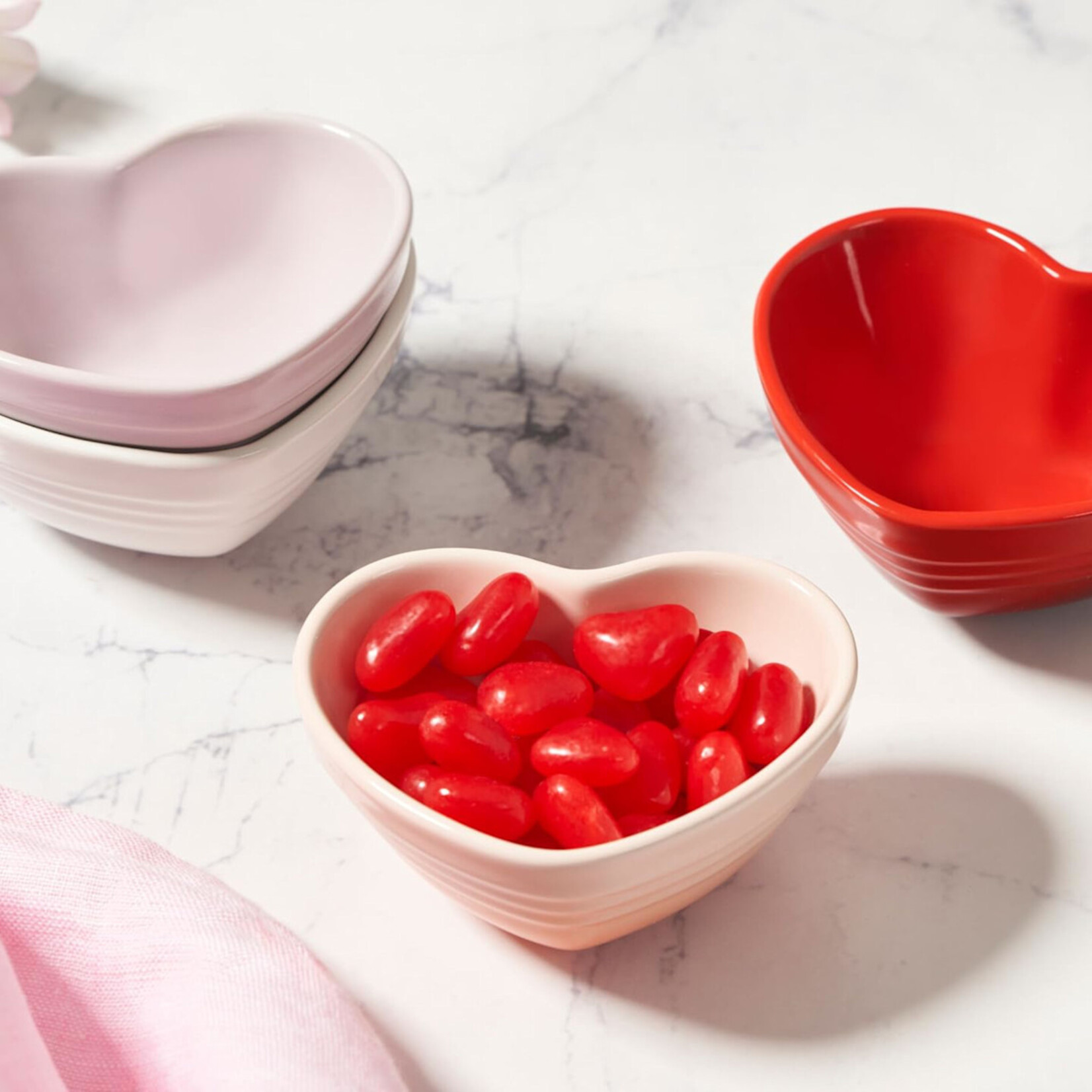 Le Creuset Mini Heart Bowls Set of 4 - White | Le Creuset