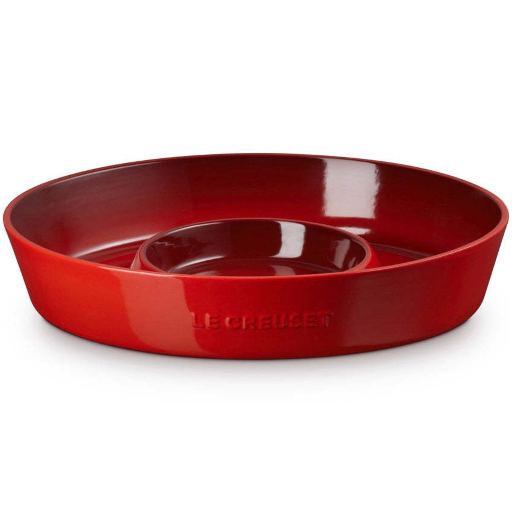 Le Creuset Chip and Dip Platter - Cerise, 13" | Le Creuset
