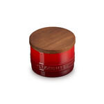 Le Creuset Salt Cellar with Wood Lid - Cerise, 7 oz. | Le Creuset