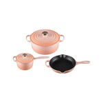 Le Creuset 5 Piece Signature Set - Cerise (5.5 qt. Sig. RDO, 1.75 qt. Sig. Saucepan, 9" Sig. Skillet) | Le Creuset