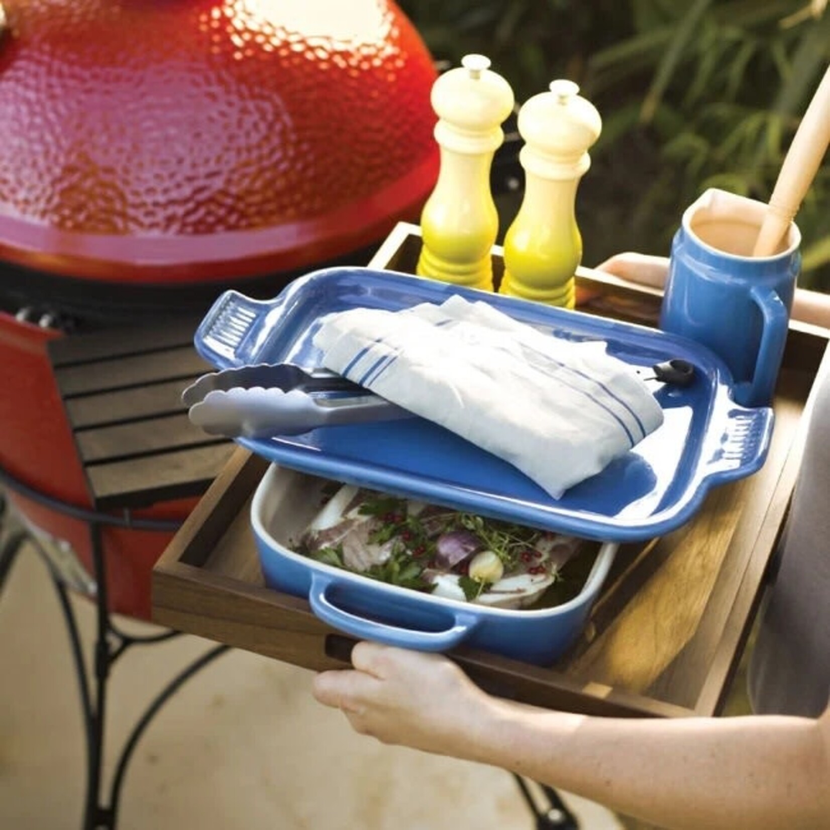 Le Creuset Rectangular Dish with Platter Lid - Oyster, 14 3/4"x9"x2 1/2" (3 qt.) | Le Creuset