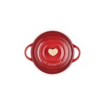 Le Creuset Mini Round Cocotte with Rose Gold Heart Knob - White, 8 oz. | Le Creuset