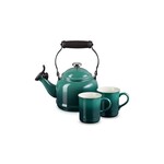 Le Creuset Demi Kettle w/ SS Knob & 2 Mug Set - Artichaut, 1.25 qt. Kettle & (2) 14 oz. Mugs | Le Creuset