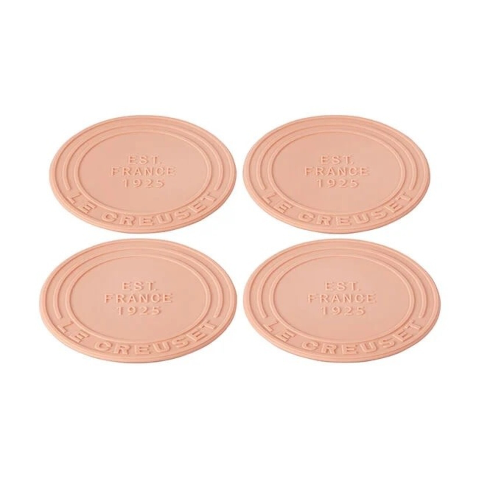 Le Creuset Silicone Coasters (est. 1925) - Oyster, Set of 4 - 4" diameter | Le Creuset