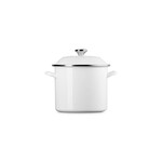 Le Creuset Stockpot with Metal Finishes - White, 12 qt. | Le Creuset