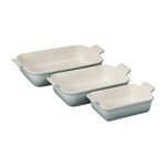 Le Creuset Heritage Set of 3 Rectangular Dishes - White, 1.1 qt., 2.5 qt. & 4 qt. | Le Creuset