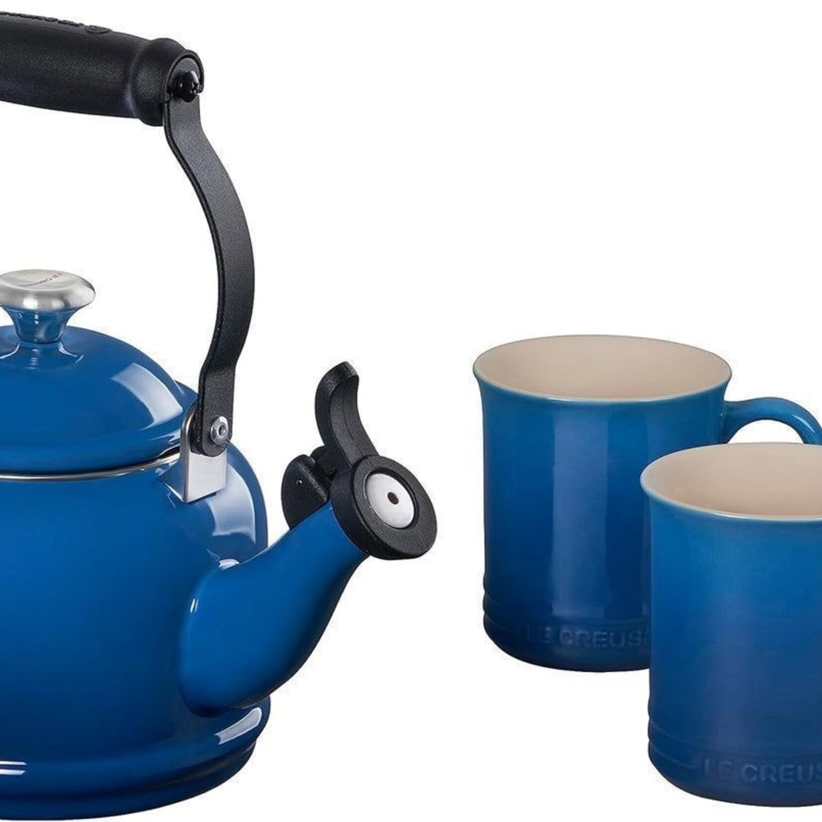 Le Creuset Demi Kettle w/ SS Knob & 2 Mug Set - Marseille, 1.25 qt. Kettle & (2) 14 oz. Mugs | Le Creuset