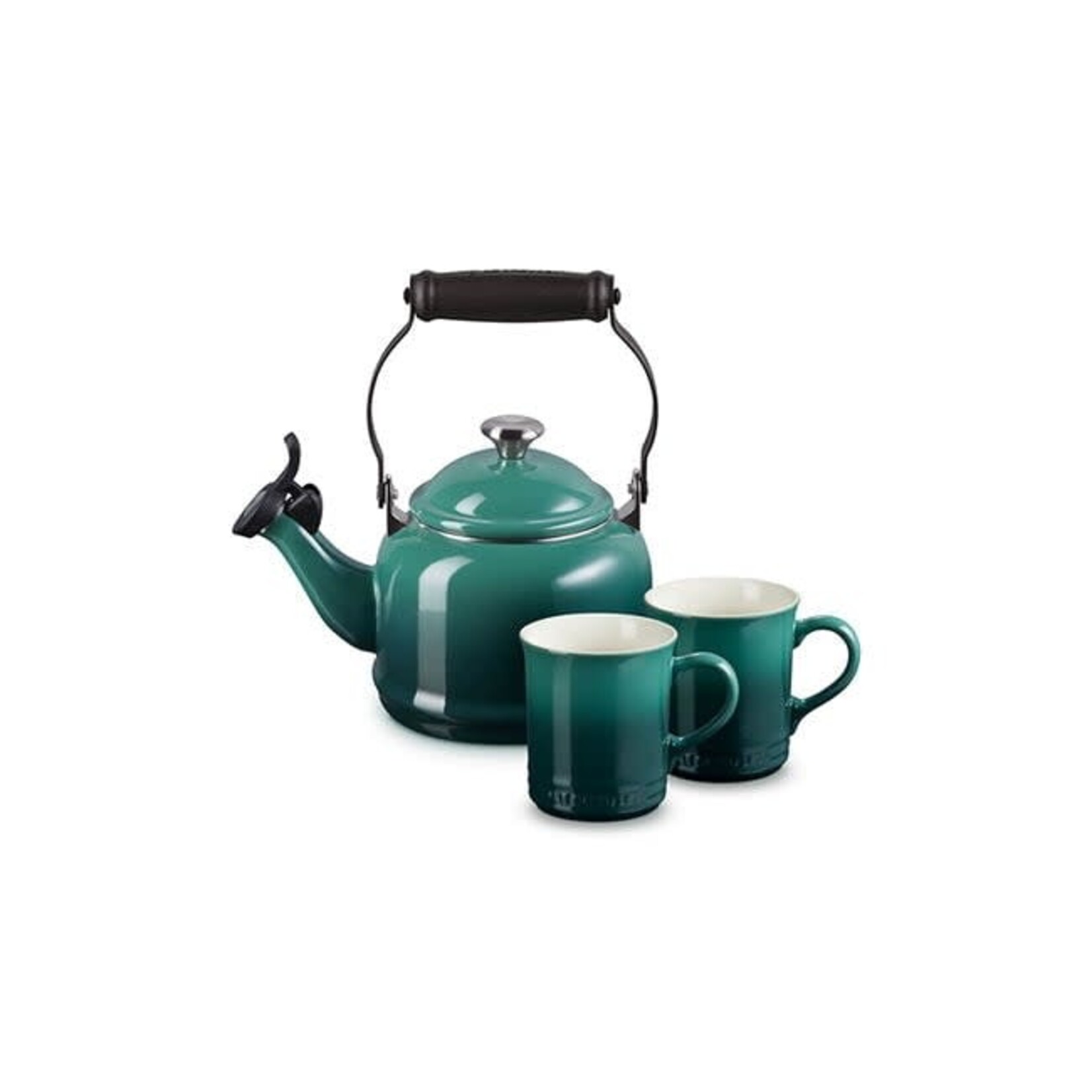 Le Creuset Demi Kettle w/ SS Knob & 2 Mug Set - Artichaut, 1.25 qt. Kettle & (2) 14 oz. Mugs | Le Creuset