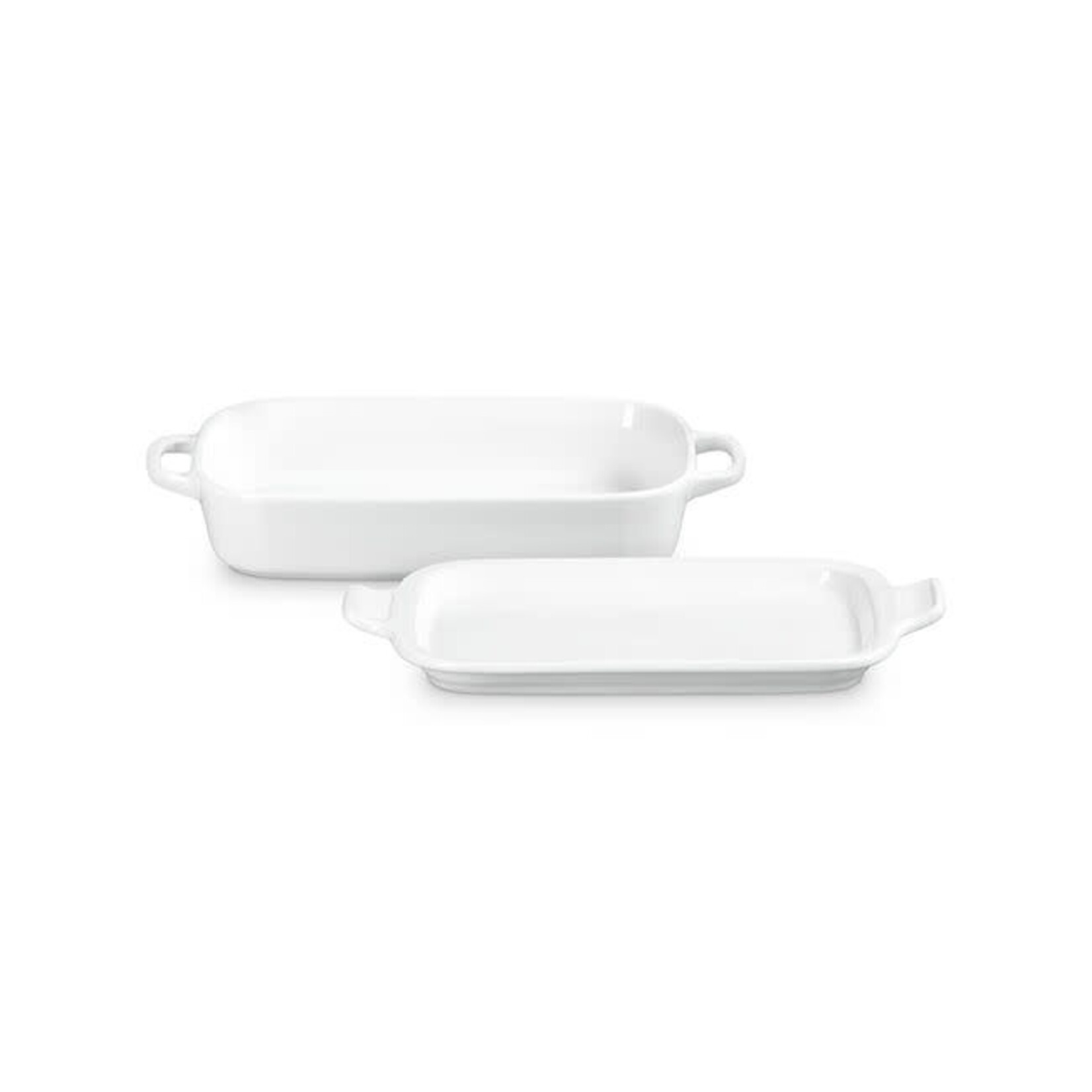 Le Creuset Rectangular Dish with Platter Lid - White, 14 3/4"x9"x2 1/2" (3 qt.) | Le Creuset