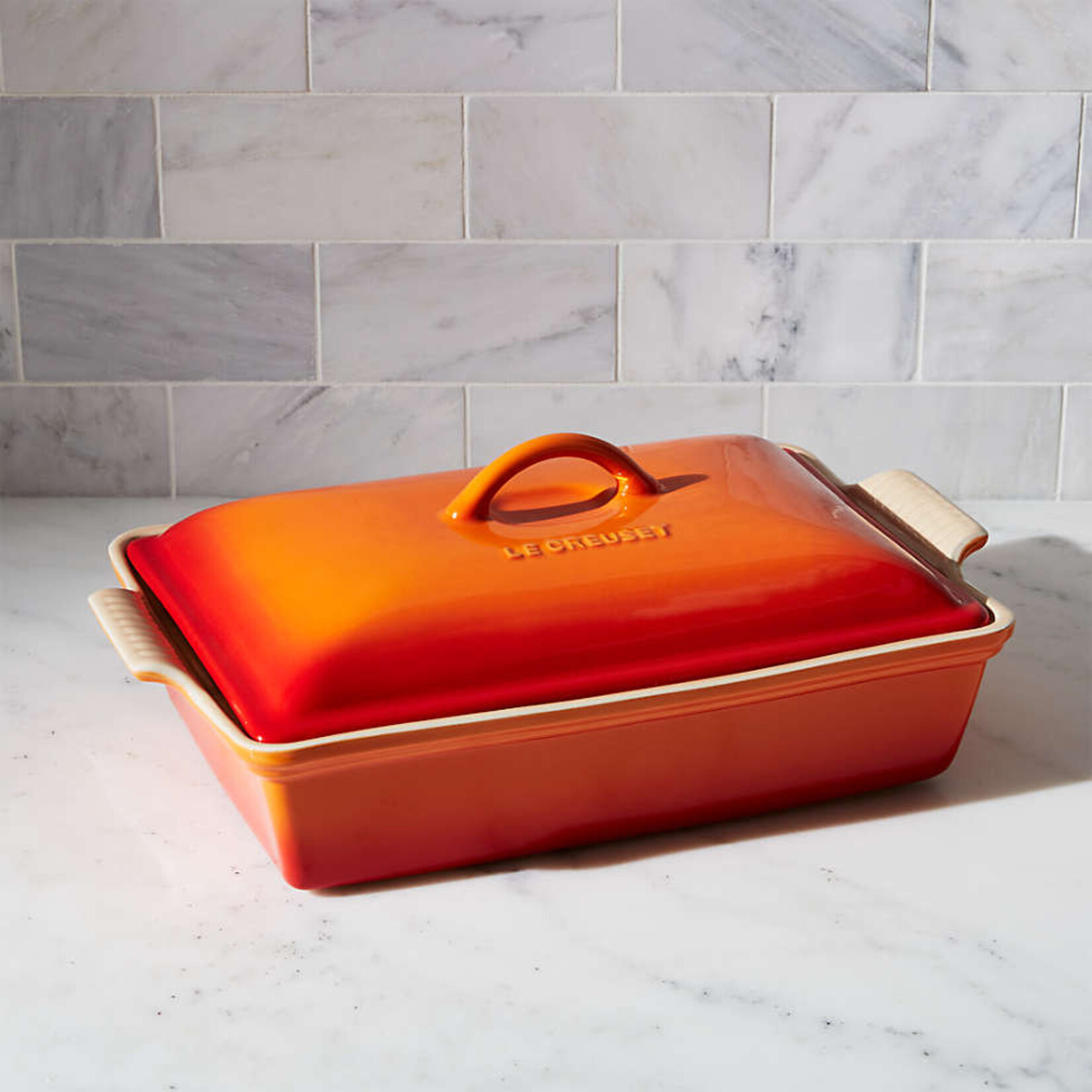 Le Creuset Heritage Covered Rectangular Casserole - Flame, 4 qt. (12" x 9") | Le Creuset