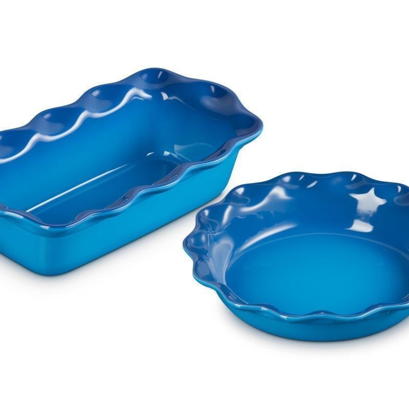 Le Creuset Set of 2 Heritage Fluted Pie Dish and Fluted Loaf Pan - Marseille | Le Creuset