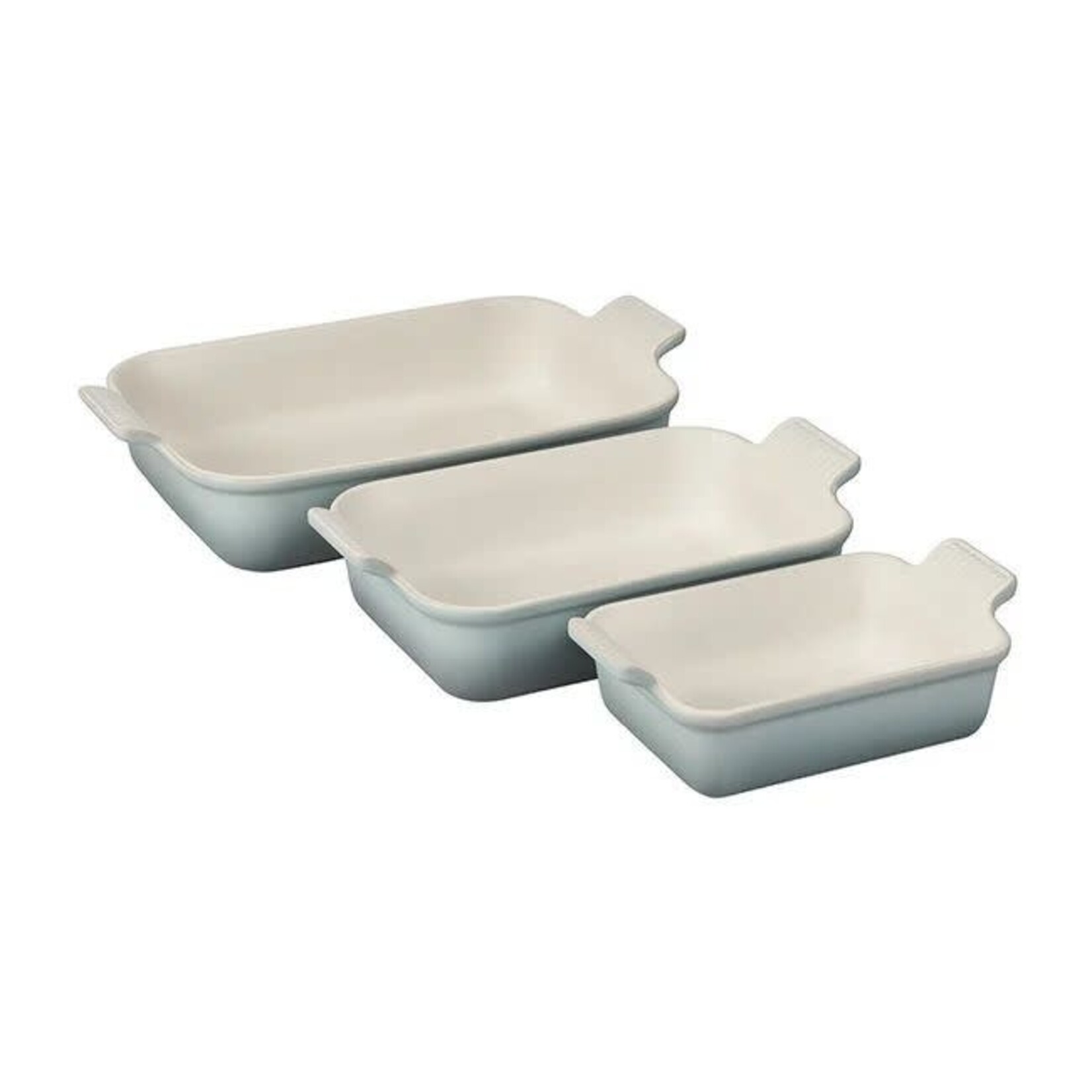 Le Creuset Heritage Set of 3 Rectangular Dishes - Sea Salt, 1.1 qt., 2.5 qt. & 4 qt. | Le Creuset