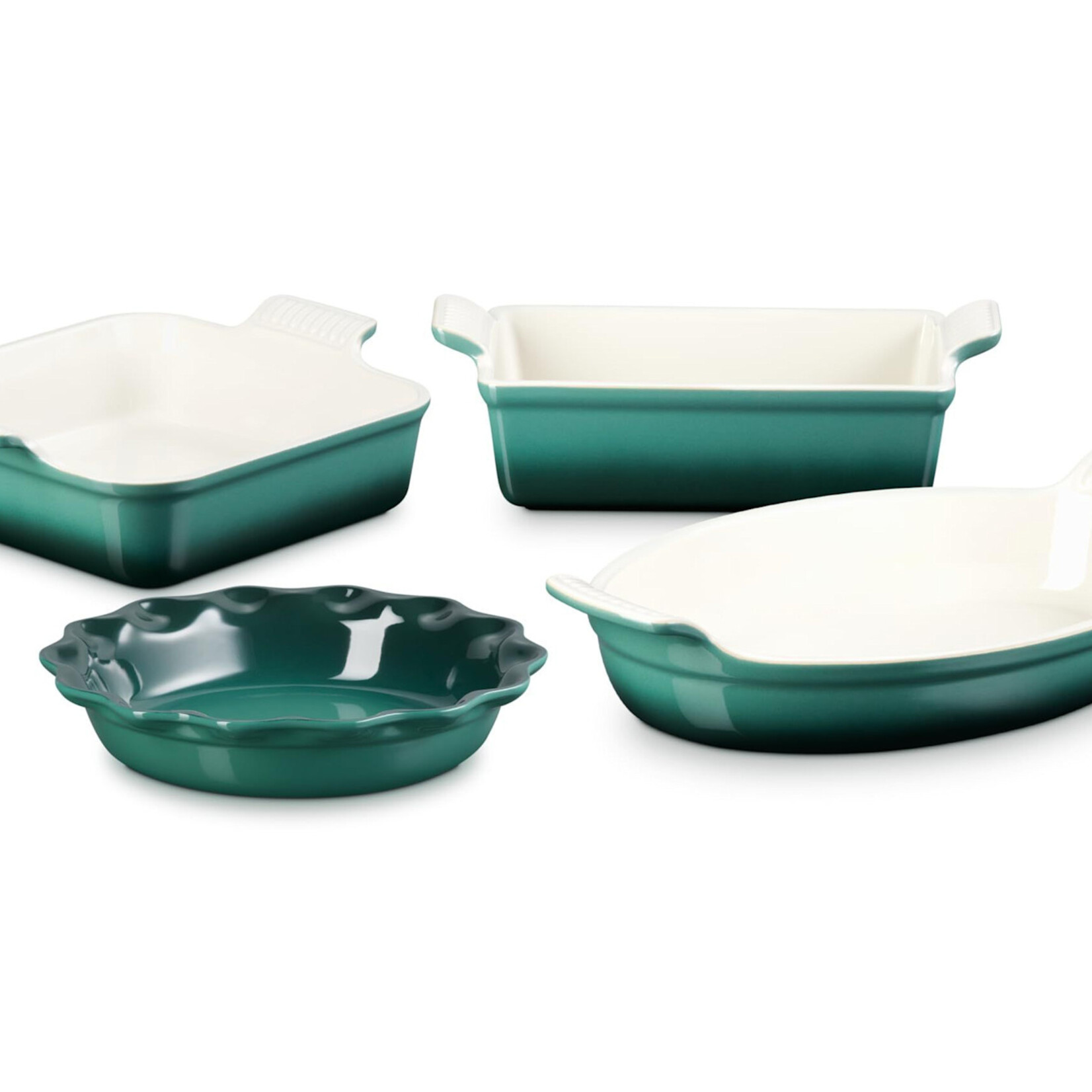 Le Creuset 4 Piece Heritage Bakeware Set - Artichaut (9-inch Loaf Pan, 9-inch Pie Dish, 3 qt. Square Baking Dish and  1 3/4qt. Oval Baking Dish) | Le Creuset