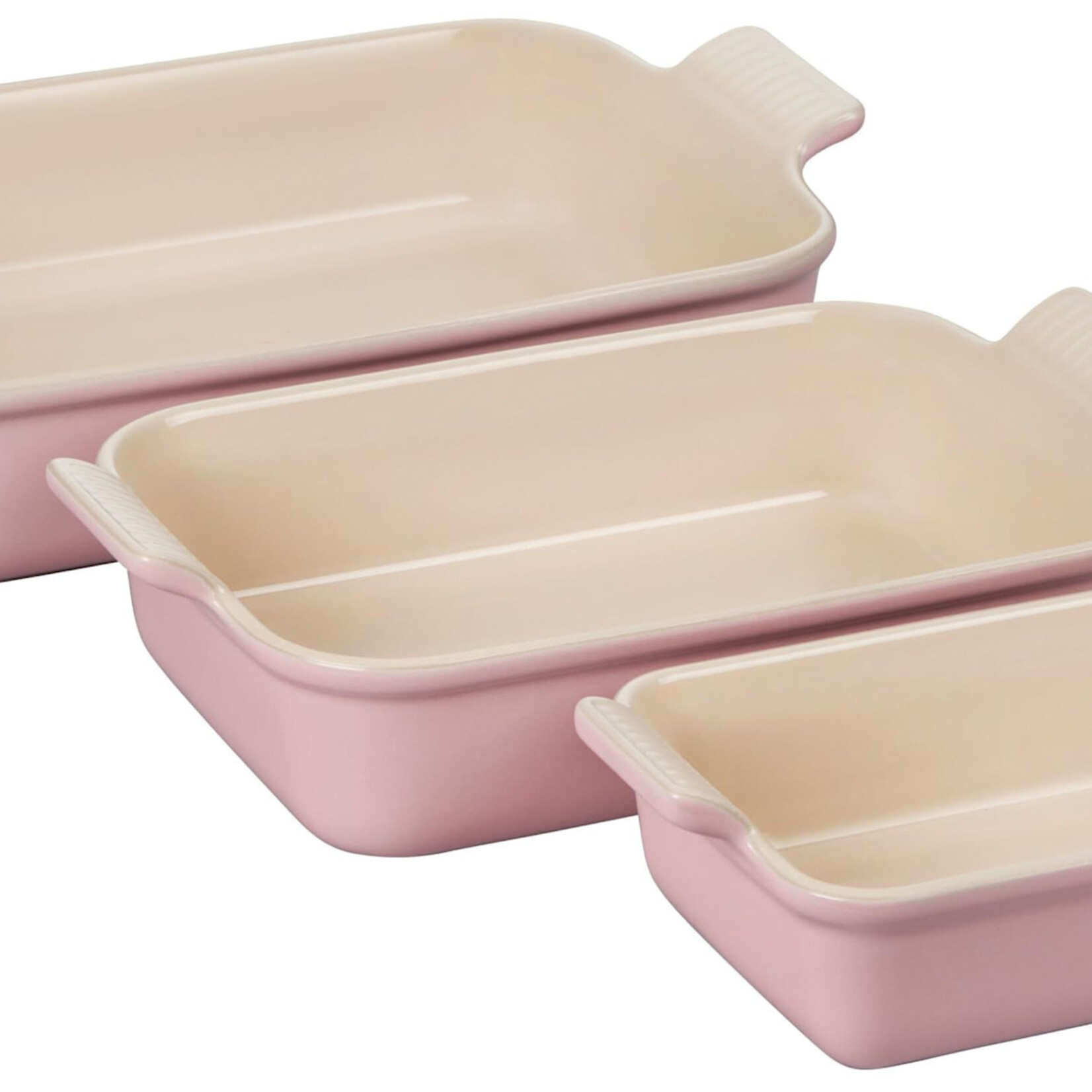 Le Creuset Heritage Set of 3 Rectangular Dishes - Chiffon Pink, 1.1 qt., 2.5 qt. & 4 qt. | Le Creuset