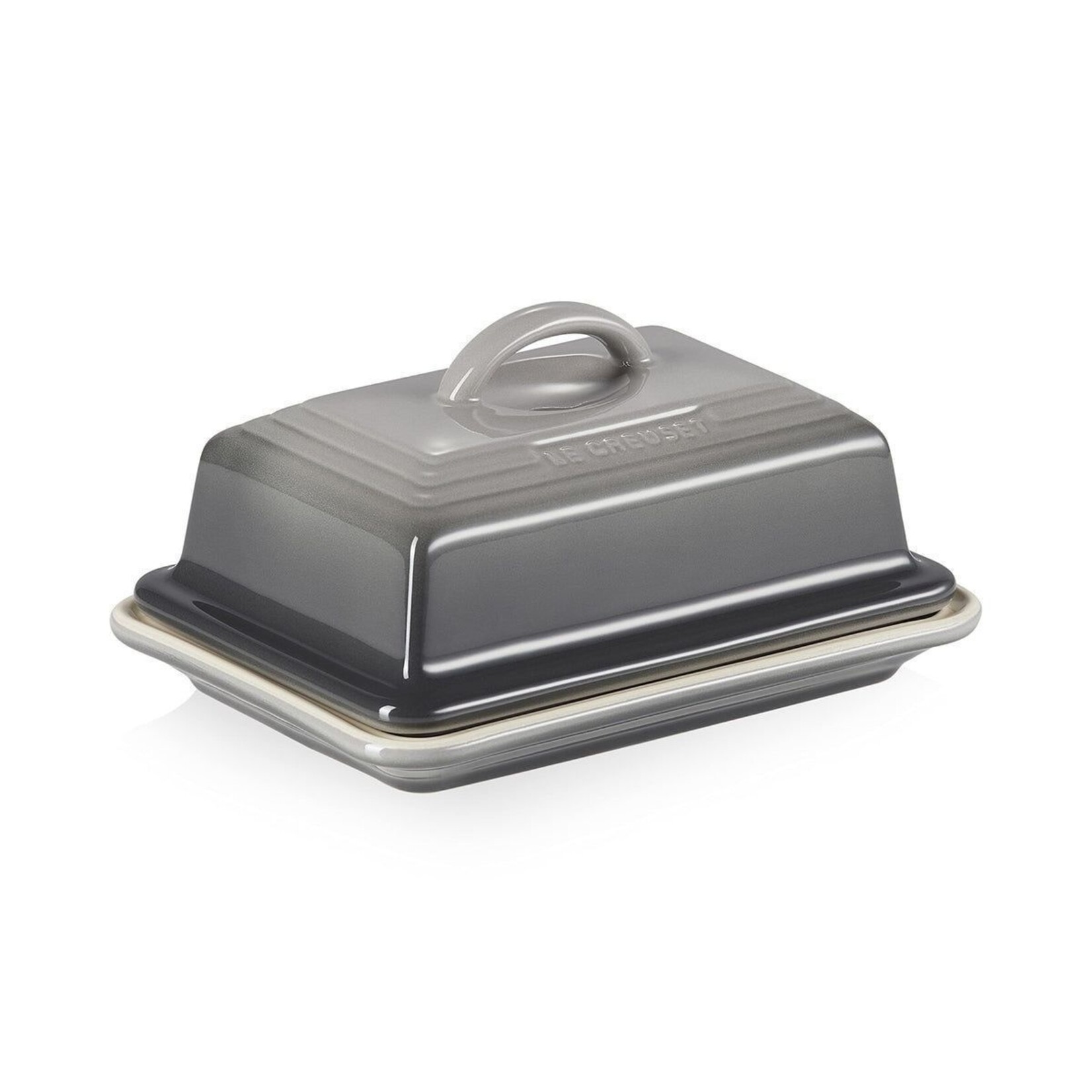 Le Creuset European Butter Dish - Oyster, 6.75" x 5" x 3.5" | Le Creuset