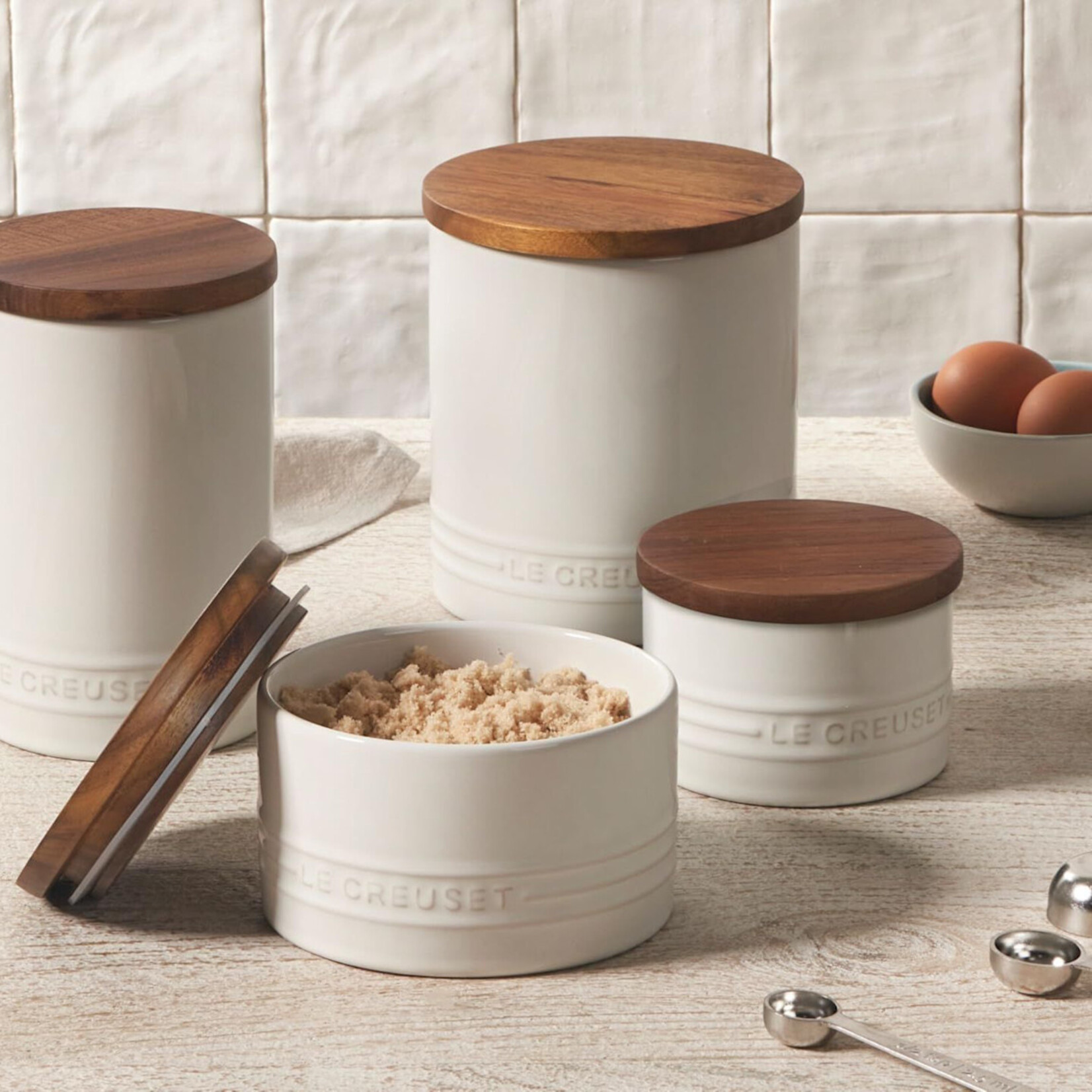 Le Creuset Canister with Wood Lid - Oyster, 16 oz. | Le Creuset