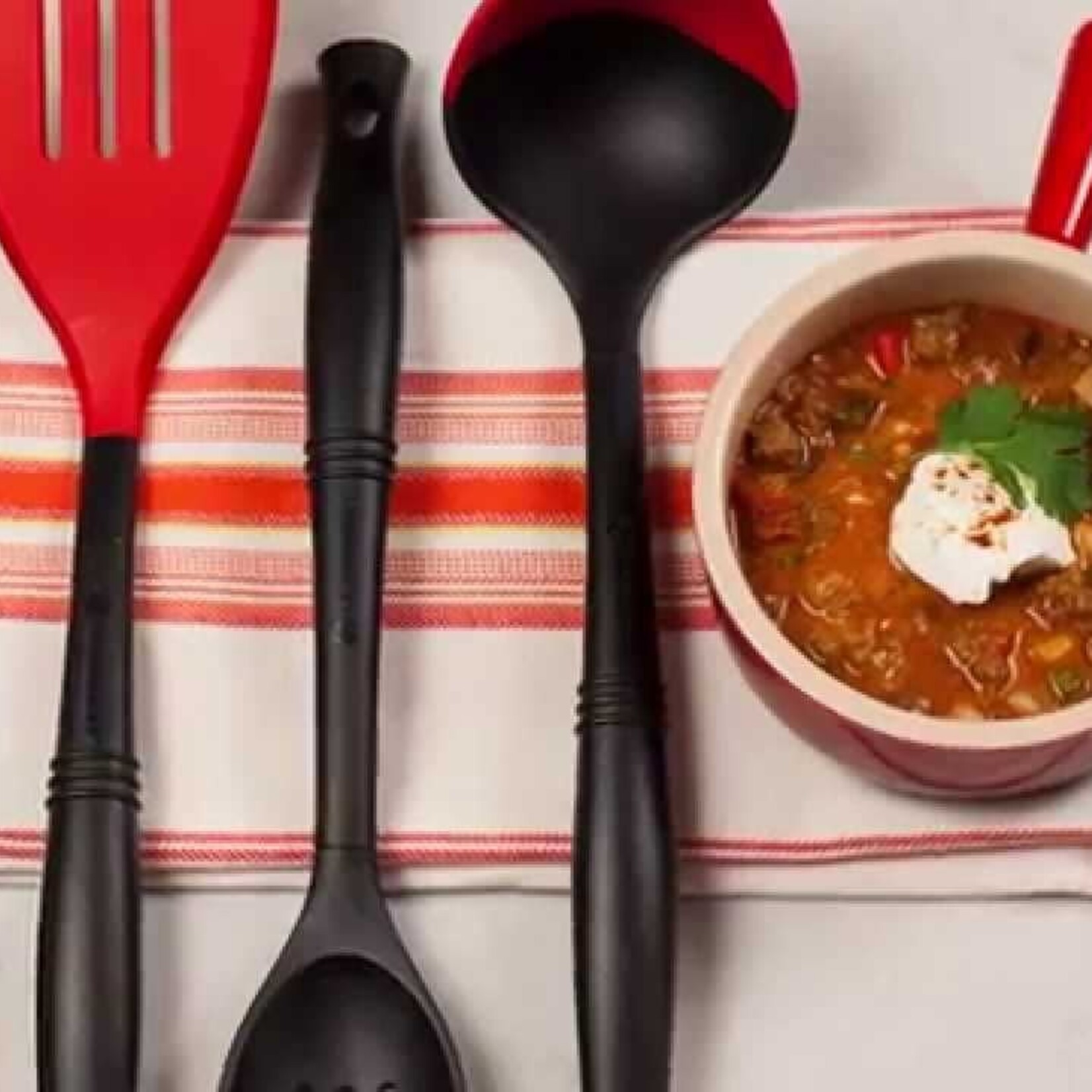 Le Creuset Revolution® Bi-Material Slotted Spoon - Cerise, 13.5" x 2.5" | Le Creuset