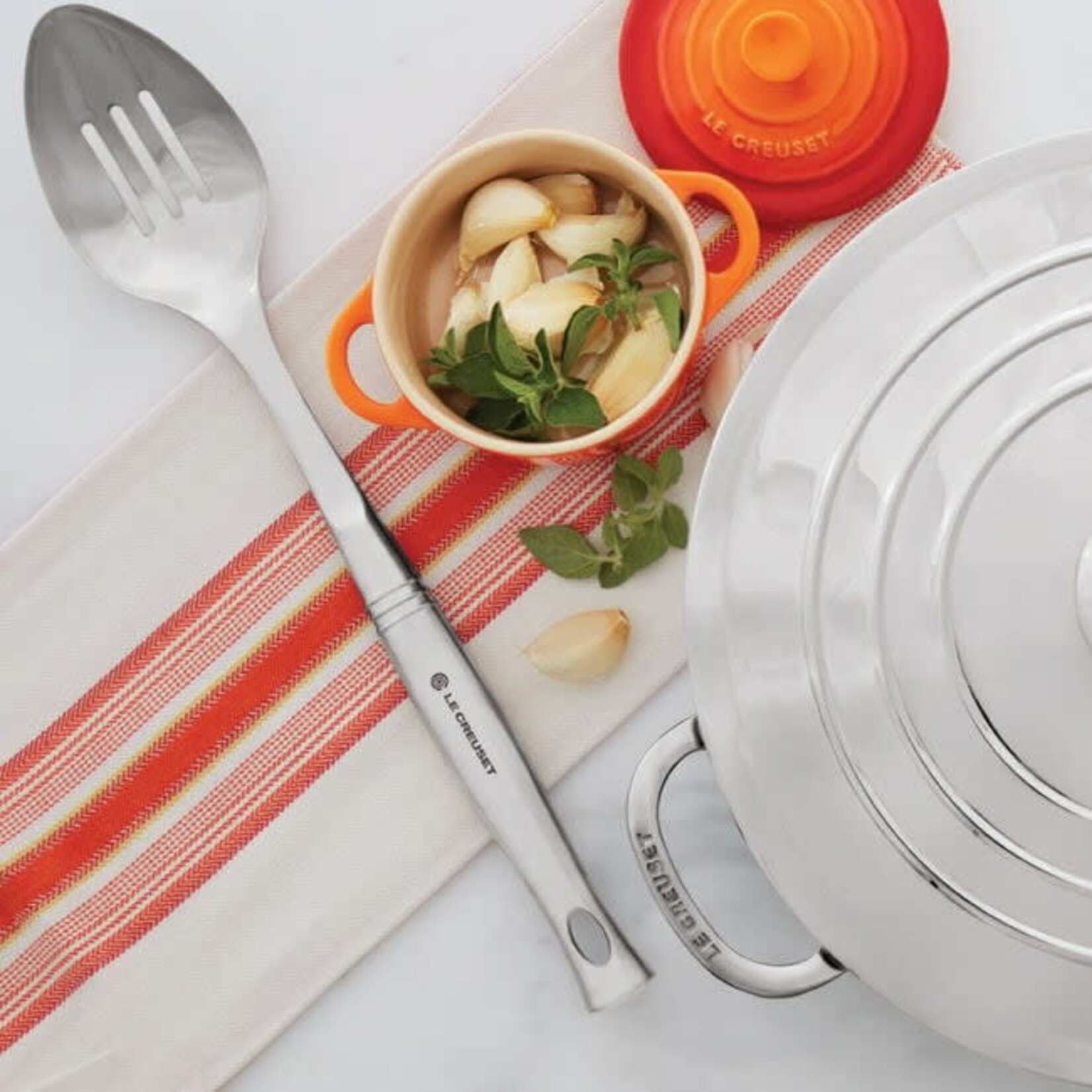 Le Creuset Revolution® Bi-Material Slotted Spoon - Oyster, 13.5" x 2.5" | Le Creuset