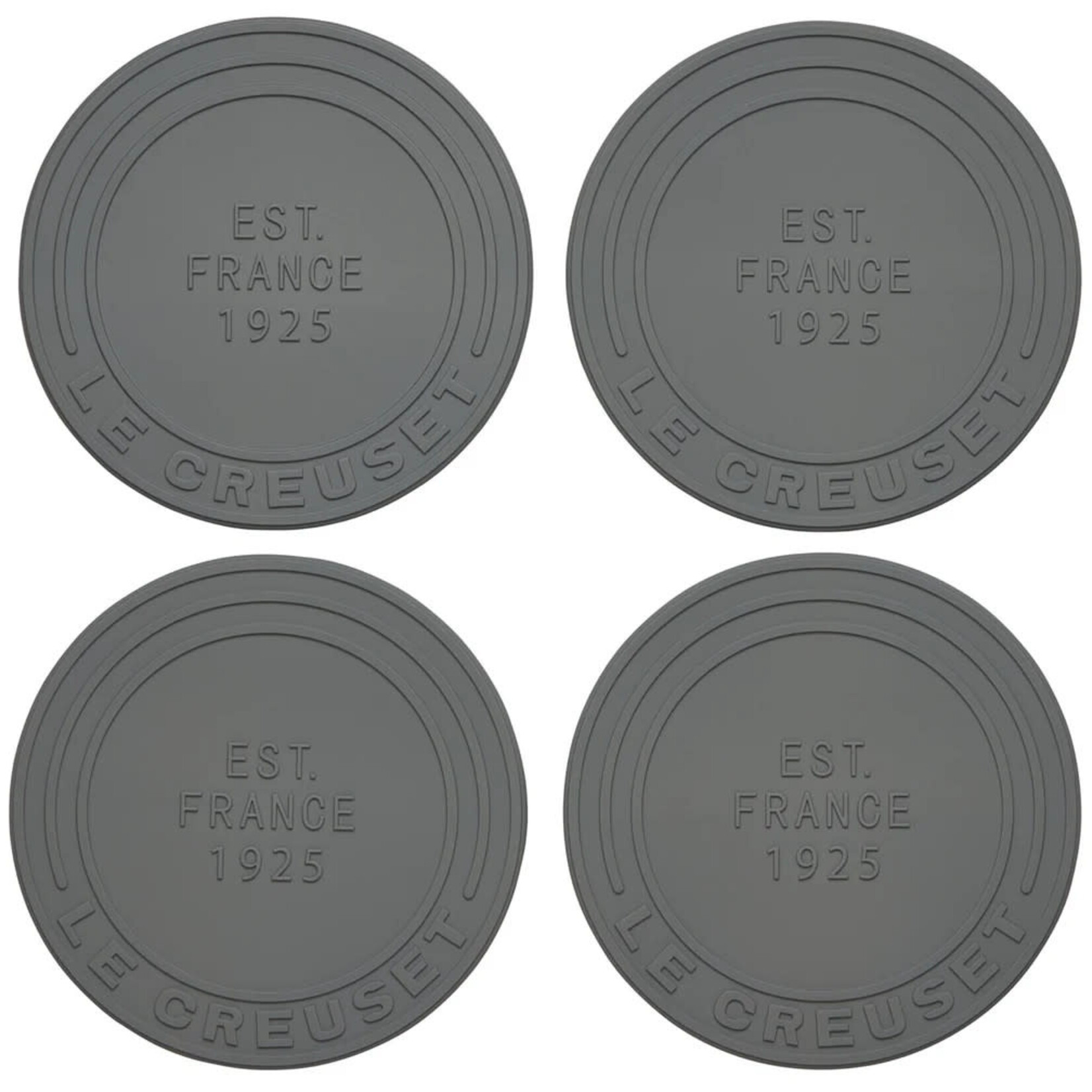 Le Creuset diameter Silicone Coasters (est. 1925) - Oyster Set of 4 - 4" | Le Creuset