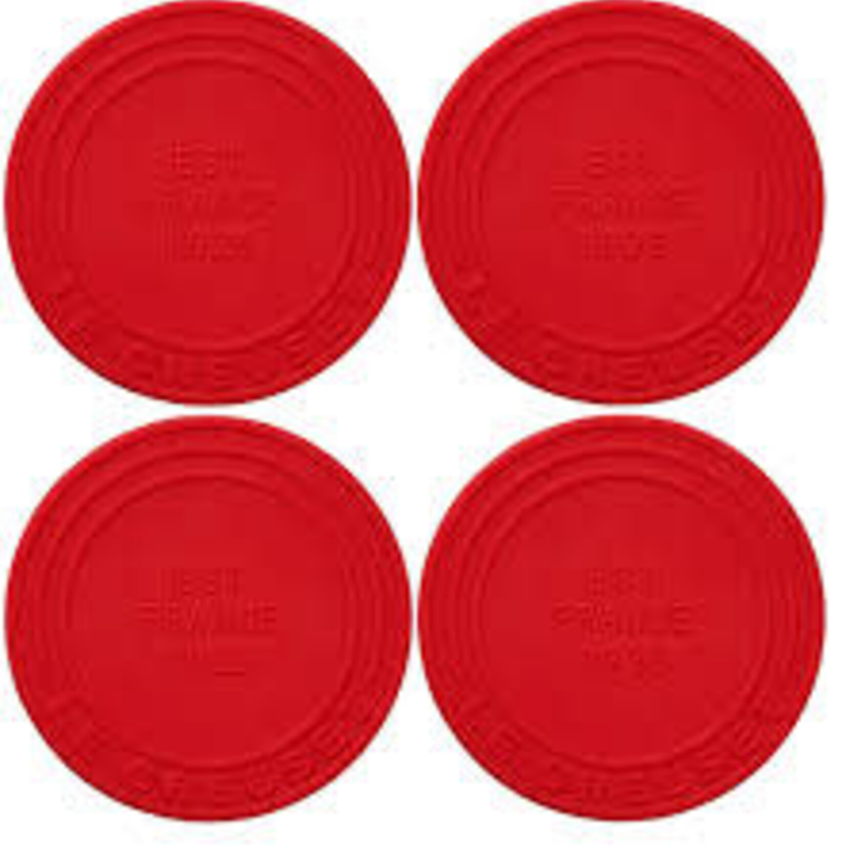 Le Creuset diameter Silicone Coasters (est. 1925) - Cerise Set of 4 - 4" | Le Creuset