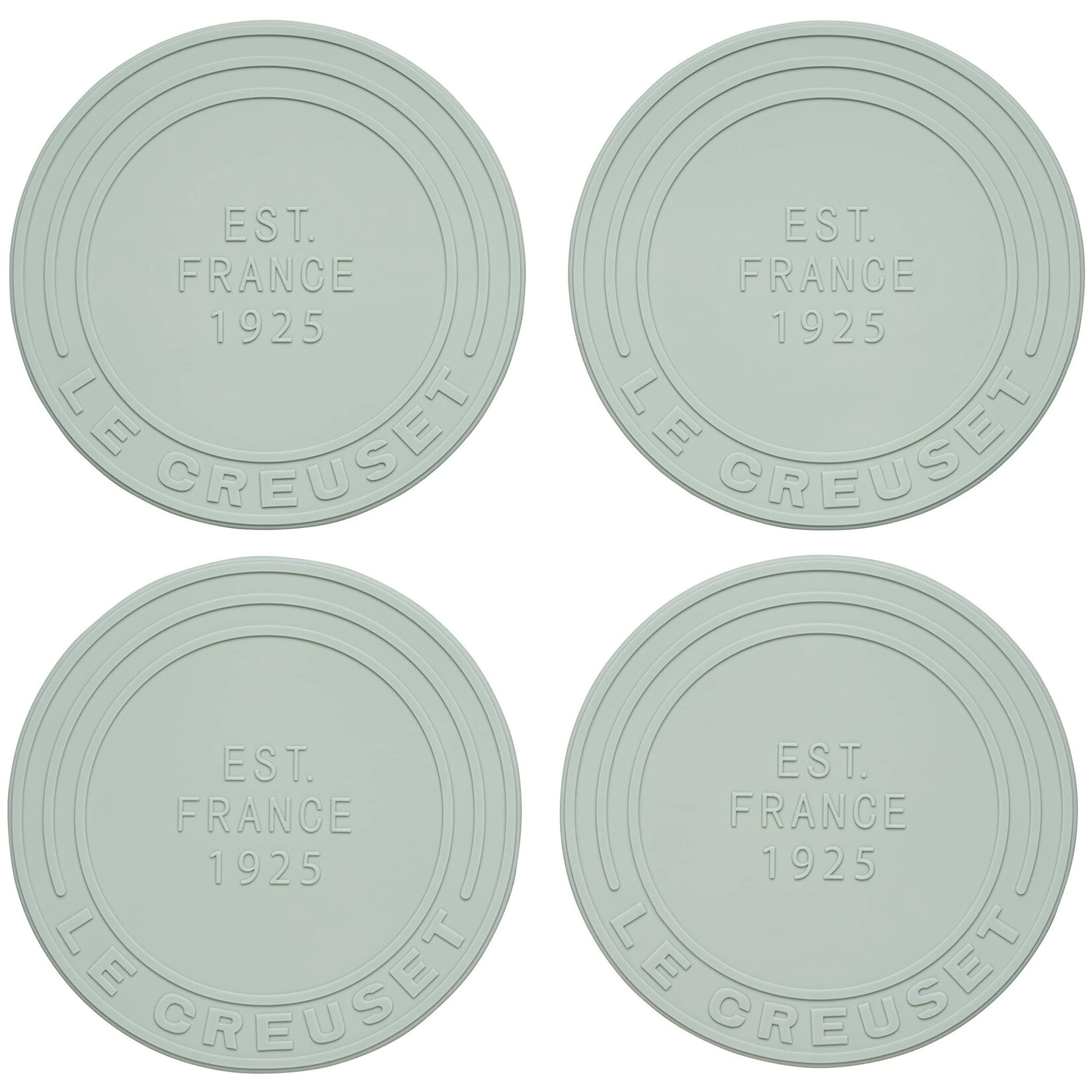 Le Creuset Silicone Coasters (est. 1925) - Sea Salt, Set of 4 - 4" diameter | Le Creuset
