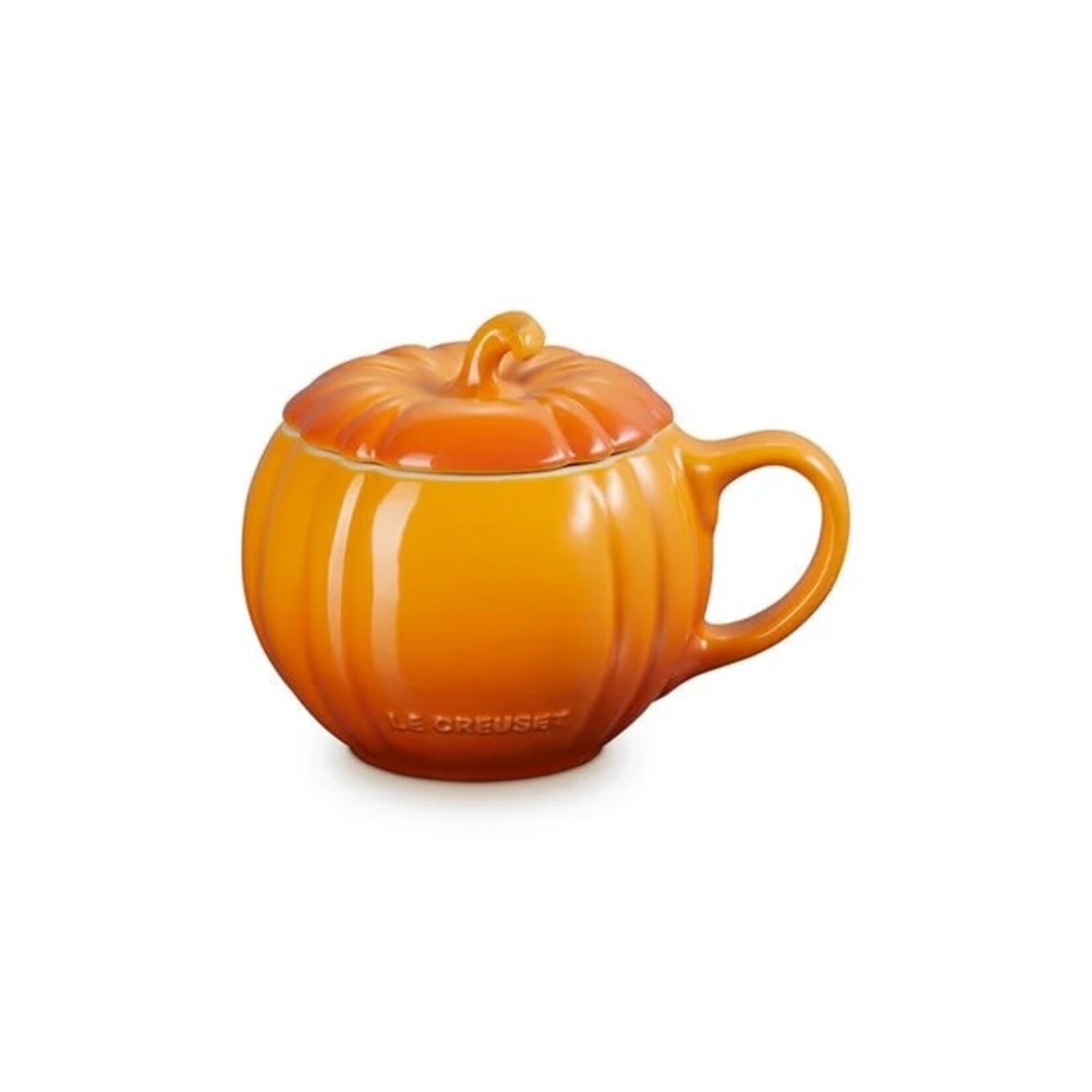 Le Creuset Pumpkin Mug with Lid - Licorice, 14 oz. | Le Creuset