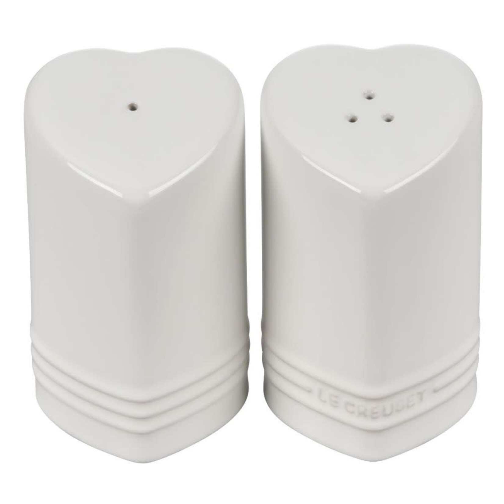 Le Creuset Figural Heart Salt & Pepper Shaker Set of 2 - White, 4 oz. each | Le Creuset