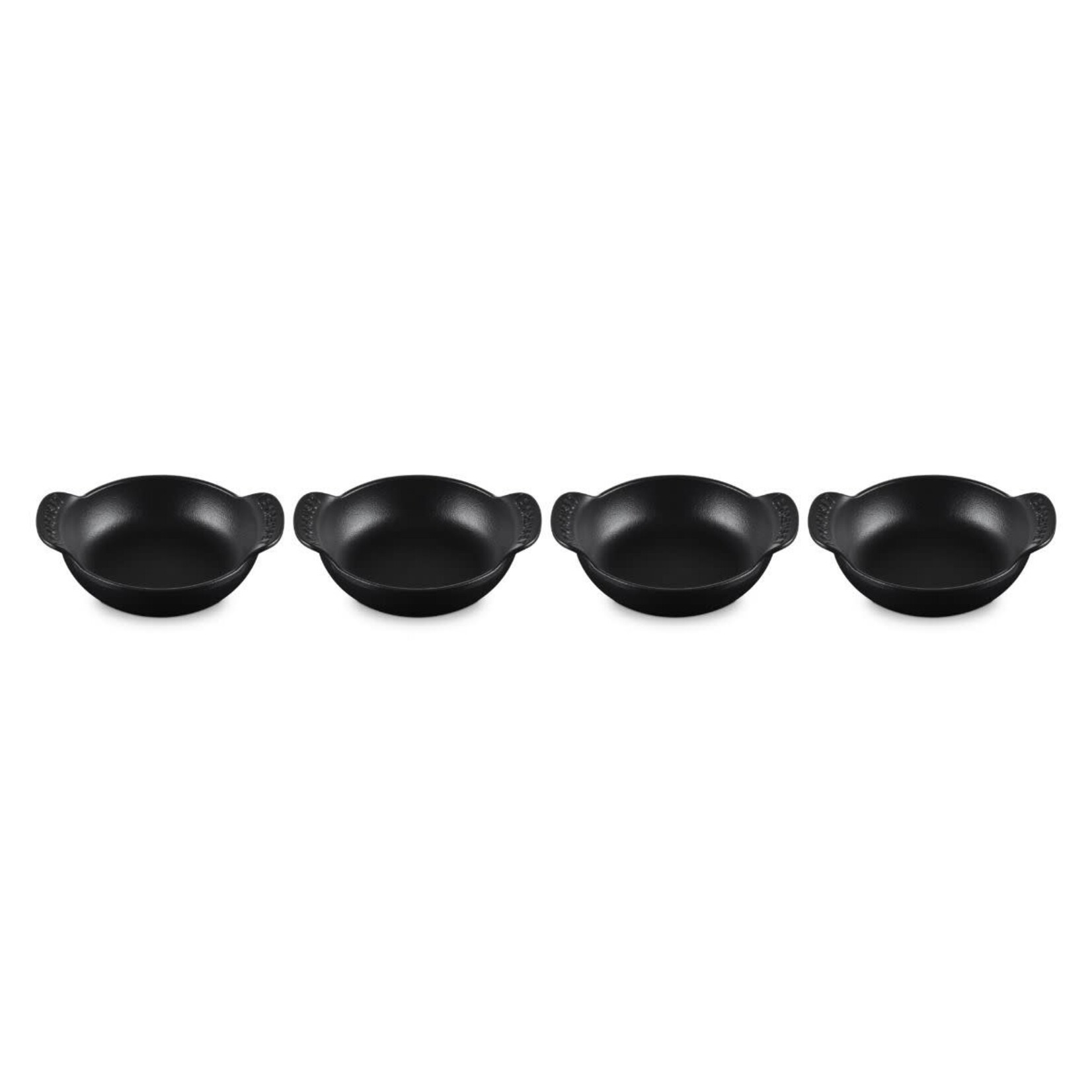 Le Creuset Set of 4 Mini Round Braiser Base 1/3 QT Matte Black | Le Creuset