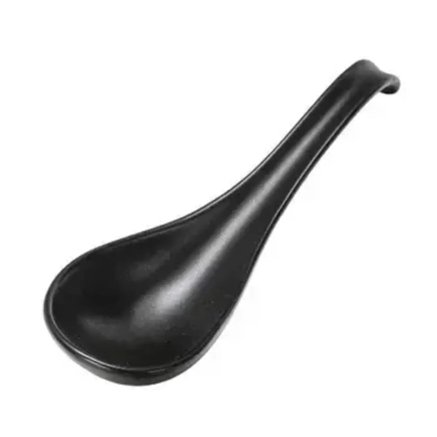 5.9"L Porcelain Soup Spoon Black