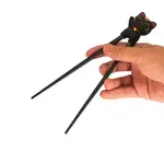 Lucky Cat Training Chopsticks for kids and adults - Black