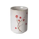 Ume Plum Blossoms Yunomi Style Tea Cup Reactive Glaze 10 fl oz