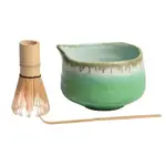 Matcha Set 20oz Porcelain Latte Bowl with Whisk and Scoop Green