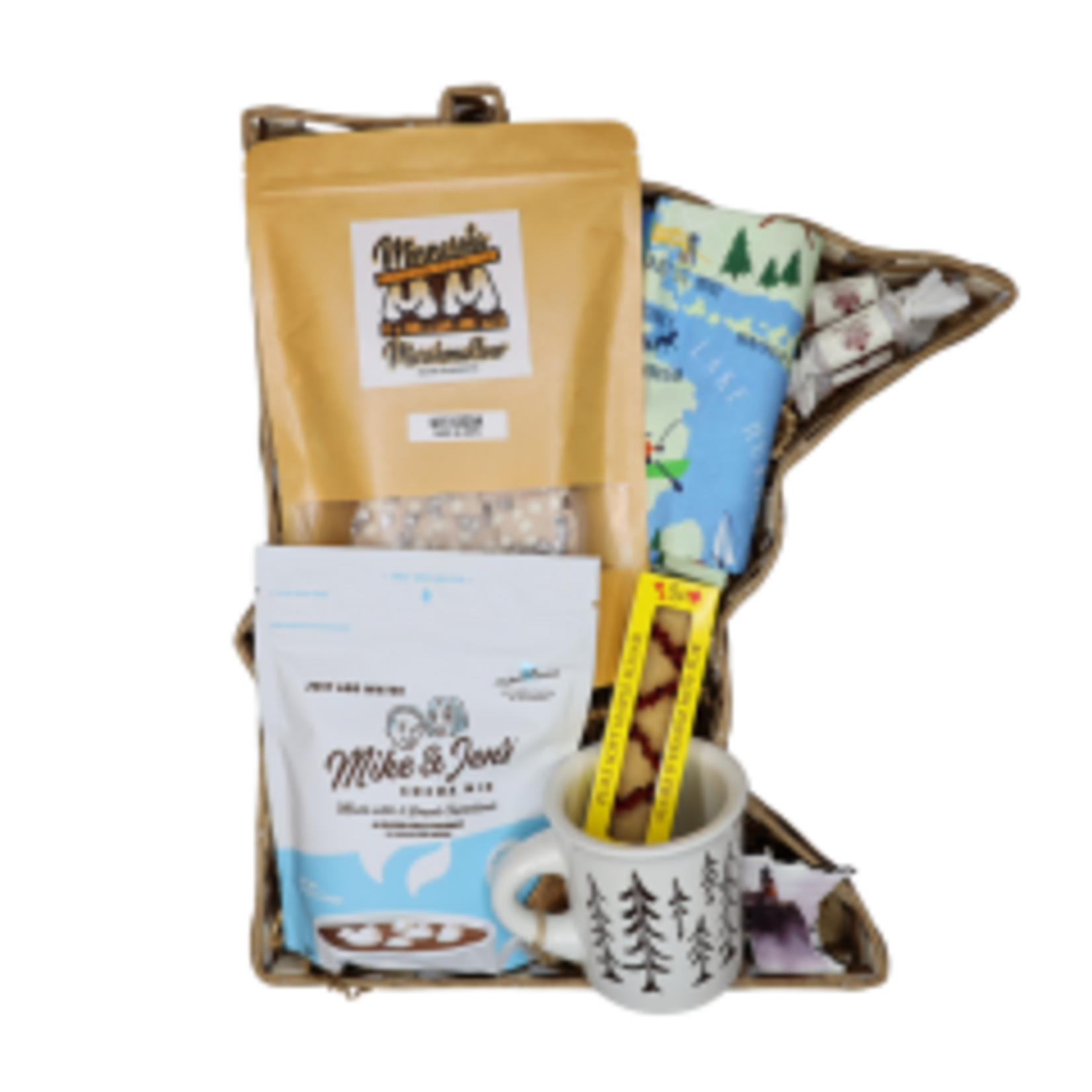 Minnesota Shaped Gift Basket, Minnesota Marshmallow (16") | Duluth Kitchen Co