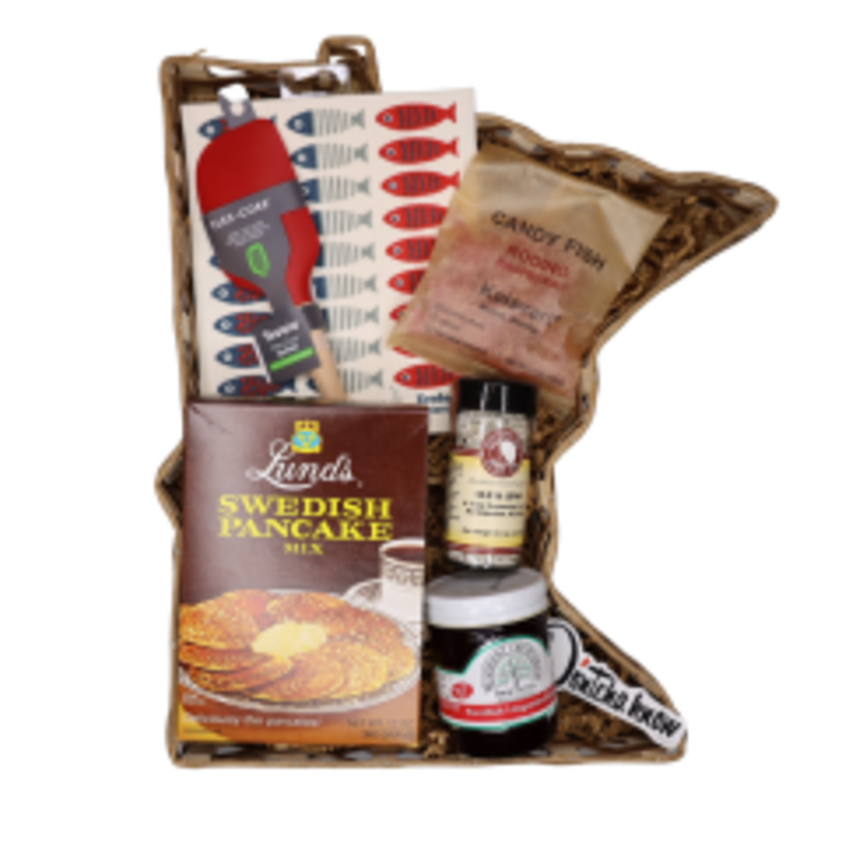 Minnesota Shaped Gift Basket, Swedish Delights (16") | Duluth Kitchen Co