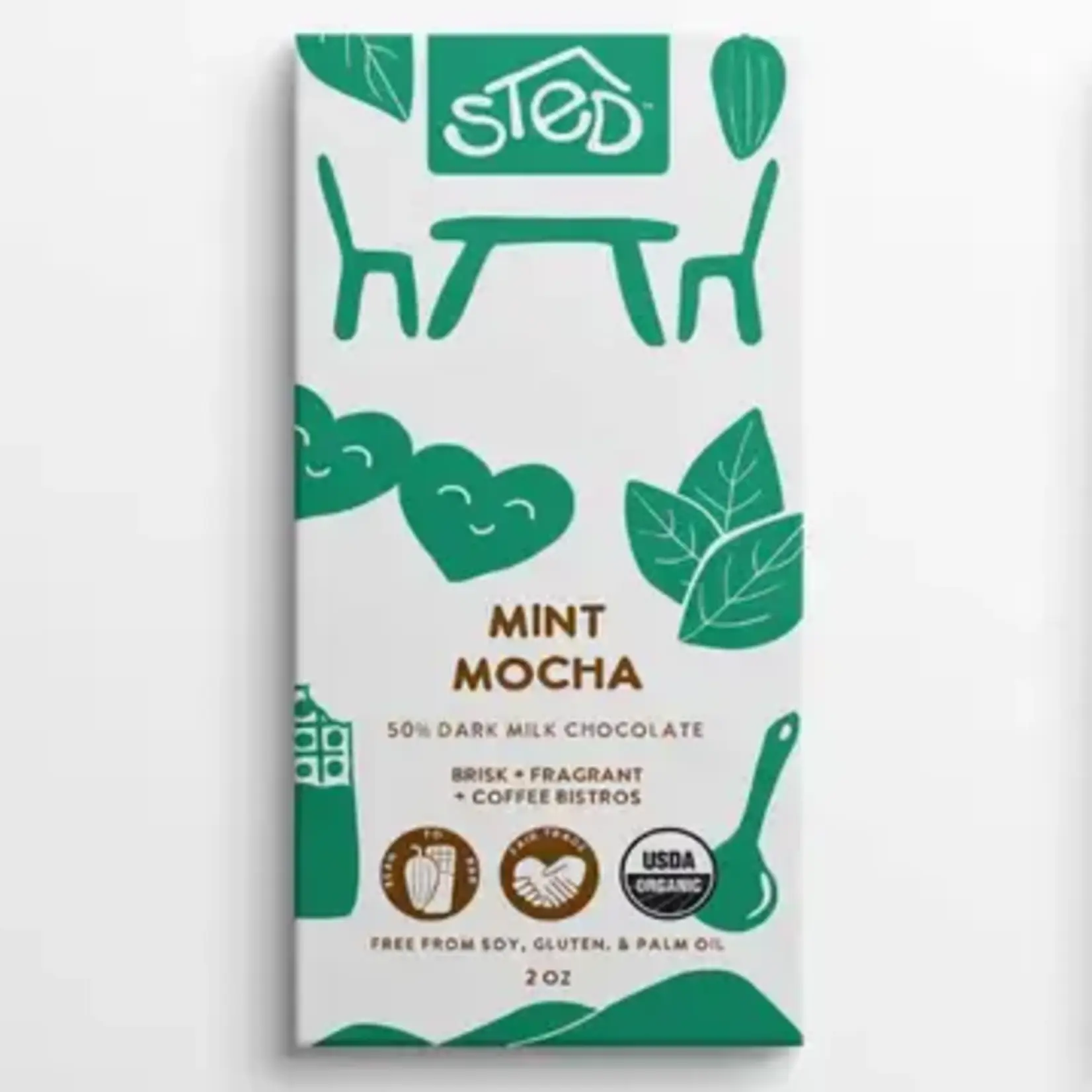 Sted Foods Mint Mocha Dark Milk Chocolate Bar